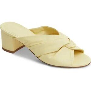 Rebecca Allen The Twist Slide yellow leather Sandal slide size 8.5